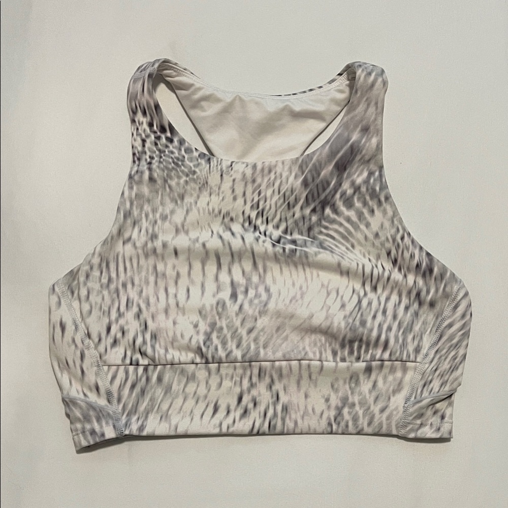 Zella | Long Line Gray and Cream Sports Bra